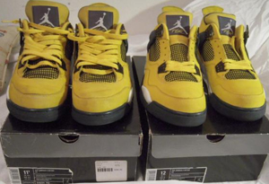 AJ4电母真假鉴别 AJ4"lightning"柠檬黄真假对比图